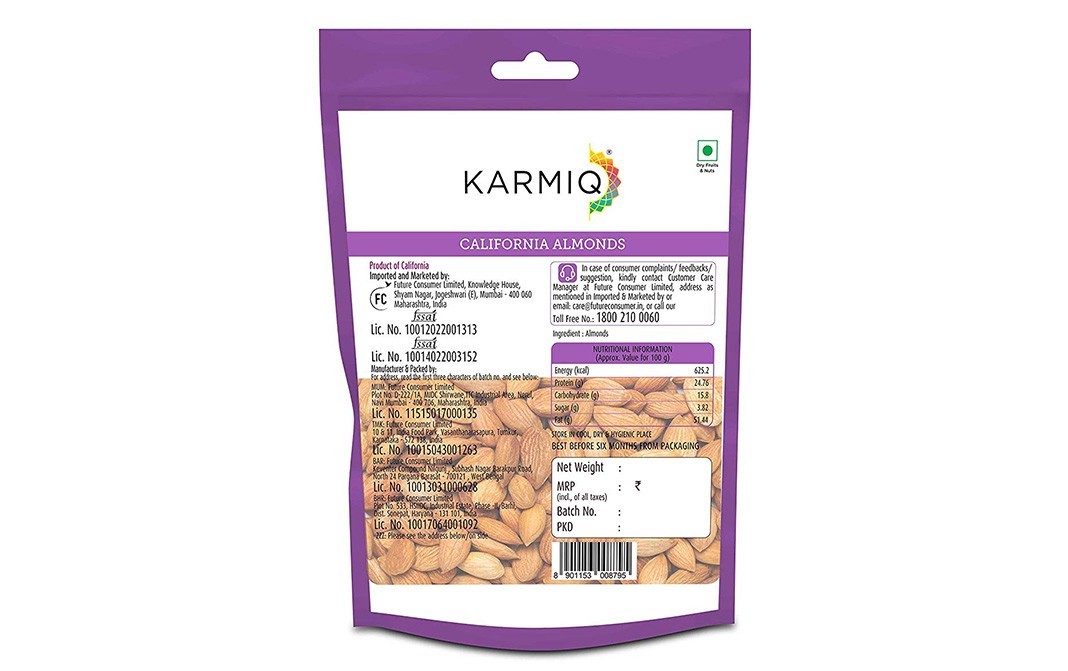 Karmiq California Almonds Value    Pack  1 kilogram